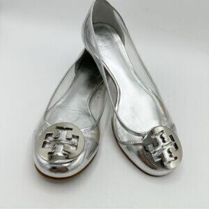 Tory Burch Audrey Lucite Ballet flats in silver leather & clear plastic